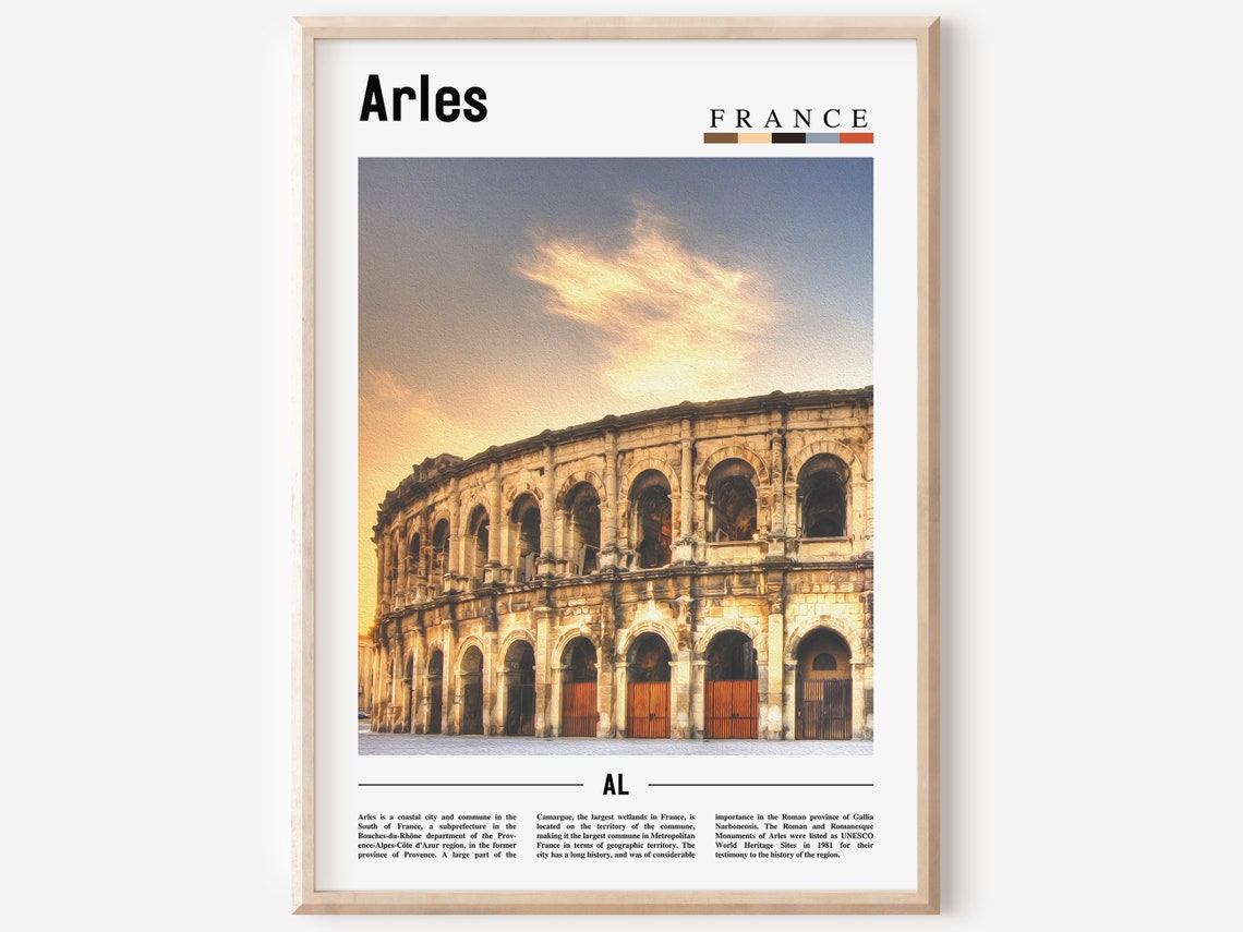Arles Print Arles Poster Arles Wall Art France Photo France Poster France Print France Wall Art Minimal Travel Poster