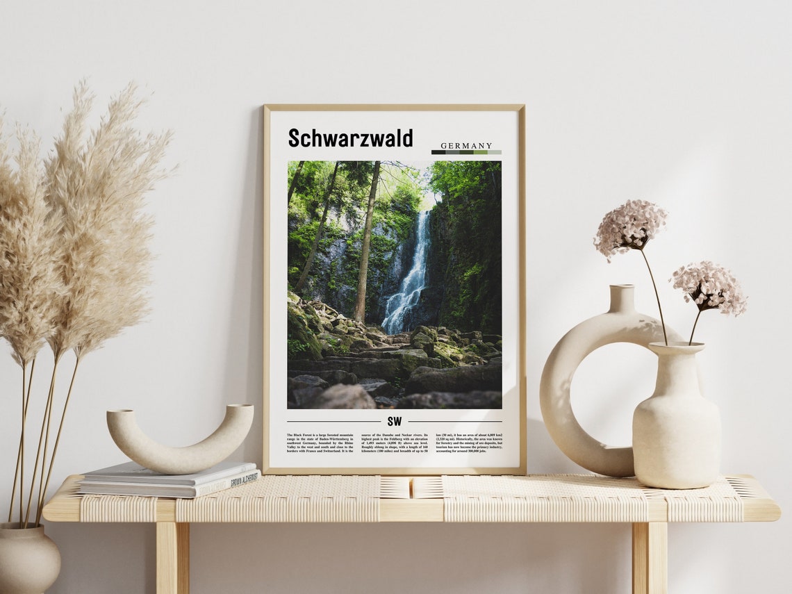 Schwarzwald Germany Lush Black Forest Waterfall Photo Poster - Image 3