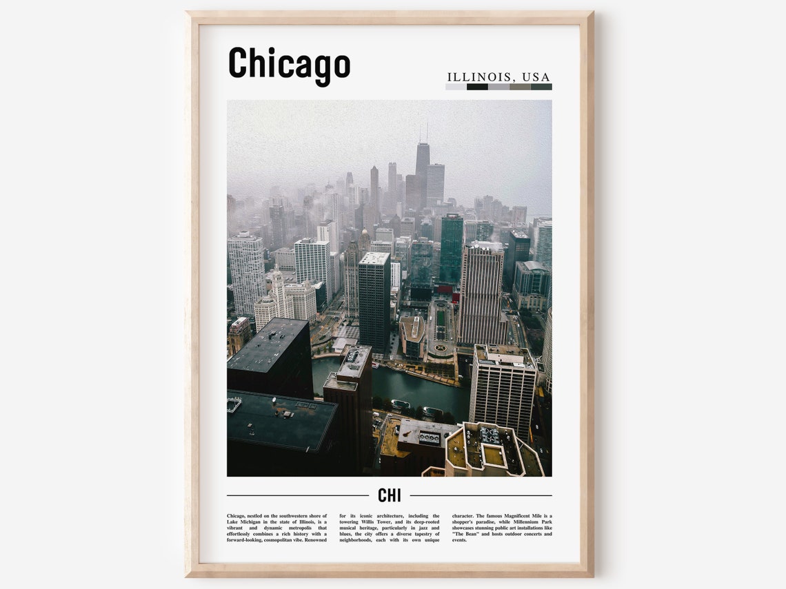 Chicago Print Chicago Poster Chicago Wall Art United States Photo United States Poster United States Print