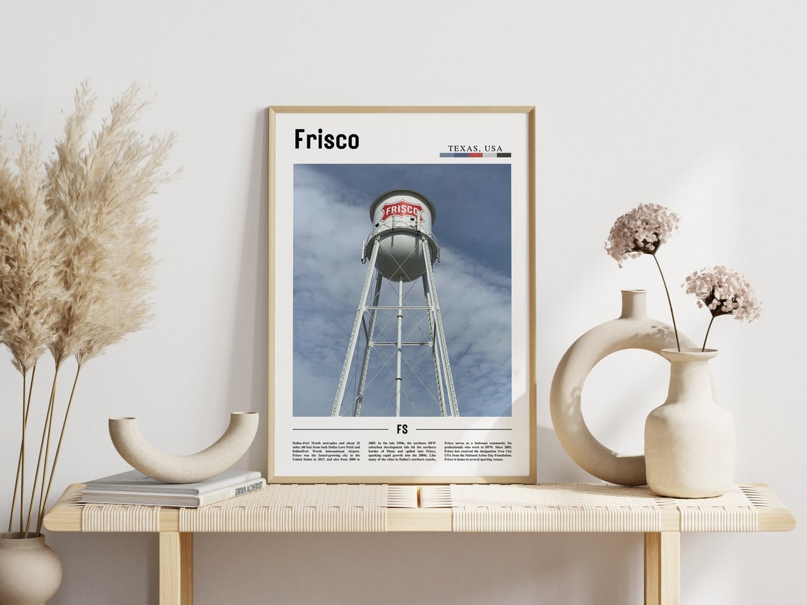 Frisco Print Frisco Poster Frisco Wall Art Minimal Travel Print Minimal City Poster Travel Destination City Print Oil Painting Poster - Image 3