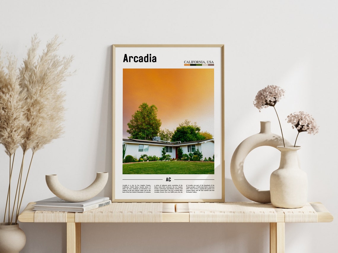 Arcadia Print Arcadia Poster Arcadia Wall Art Minimal Travel Print Minimal City Poster Travel Destination Print Oil Painting Poster - Image 3