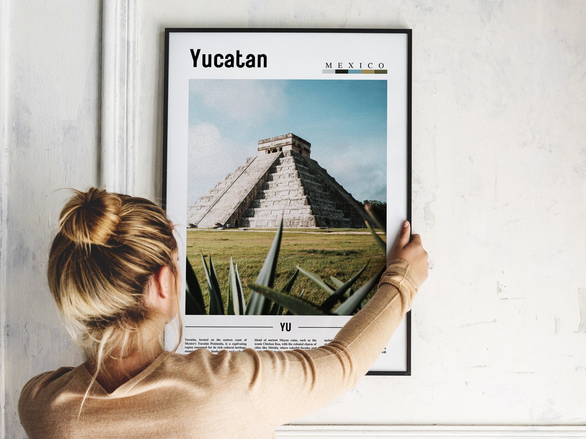 Yucatan Mexico Chichen Itza Pyramid Mayan Ruins Travel Poster - Image 2