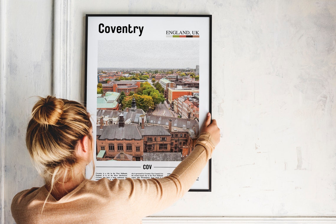 Coventry Print Coventry Poster Coventry Wall Art Oil Painting Poster Colorful City Print City Artwork Travel Artwork Travel Wall Art - Image 2