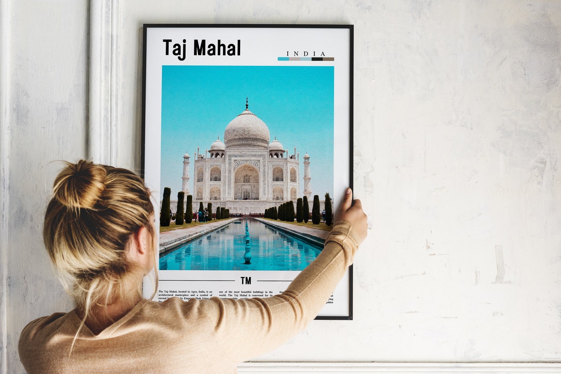 Taj Mahal Poster Taj Mahal Print Taj Mahal Wall Art Asia Print Asia Poster Asia Photo Minimal Travel Poster - Image 2