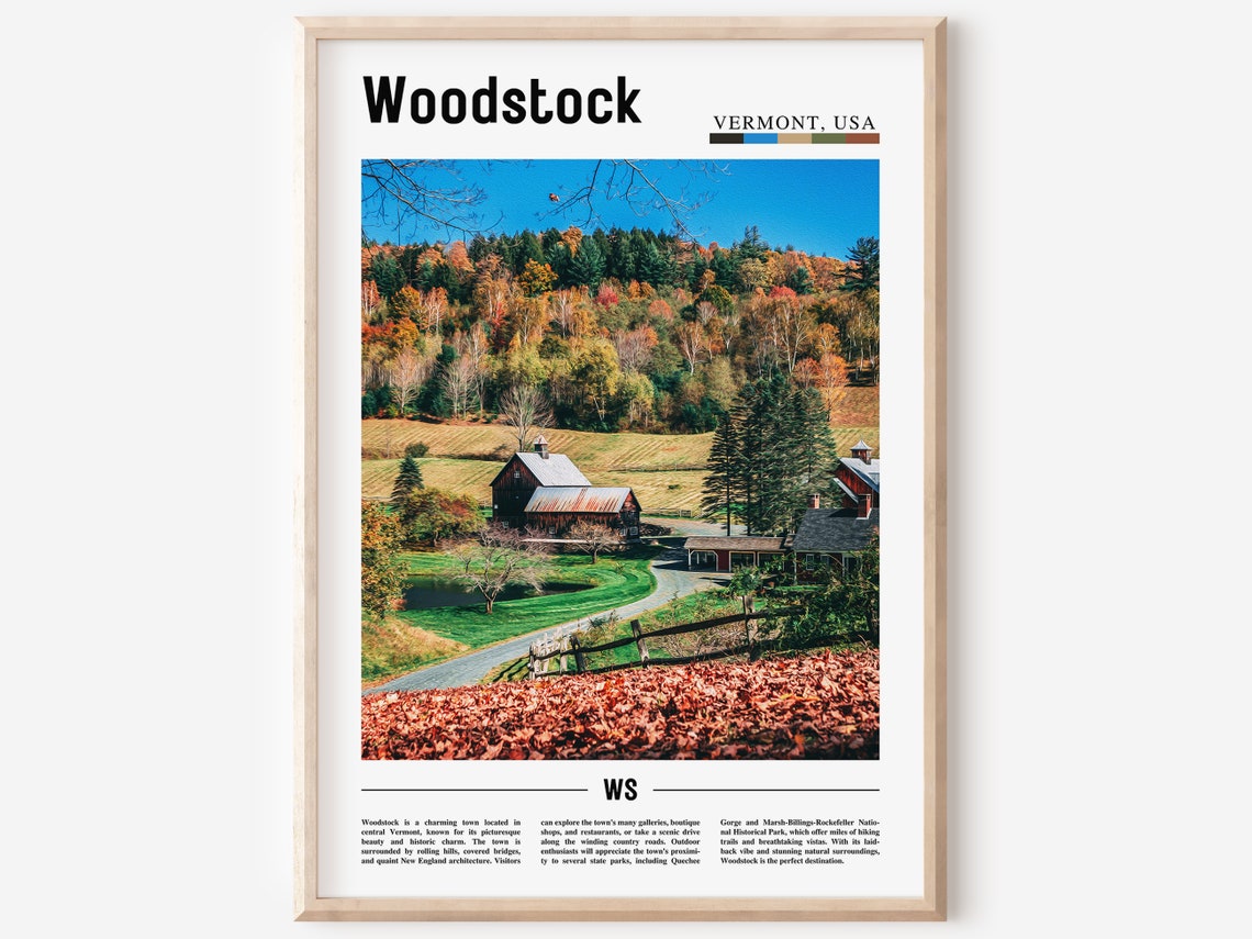 Woodstock Poster Woodstock Print Woodstock Wall Art United States Photo United States Poster United States Print Travel Poster