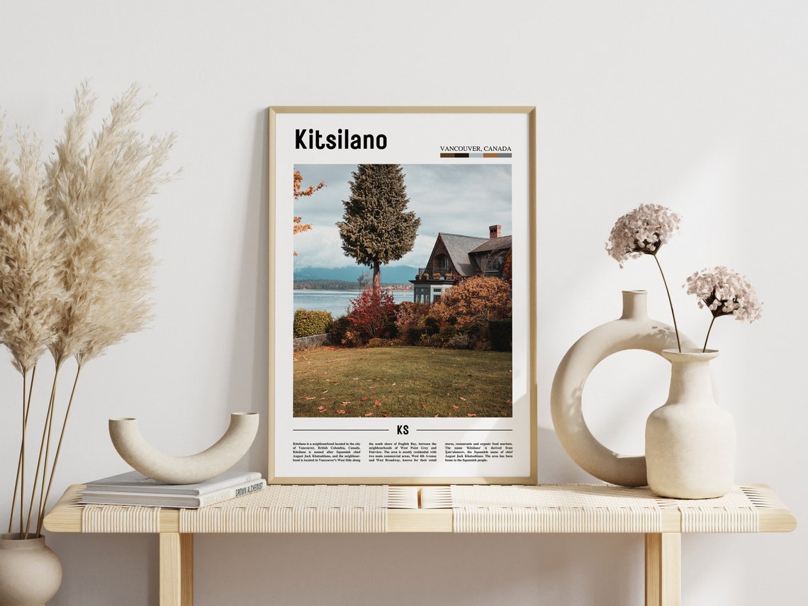 Kitsilano Print Kitsilano Poster Kitsilano Wall Art Minimal Travel Print Minimal City Poster Travel Destination Oil Painting Poster - Image 3