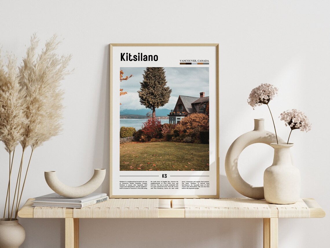 Kitsilano Vancouver Canada Waterfront Garden Home Travel Poster - Image 3