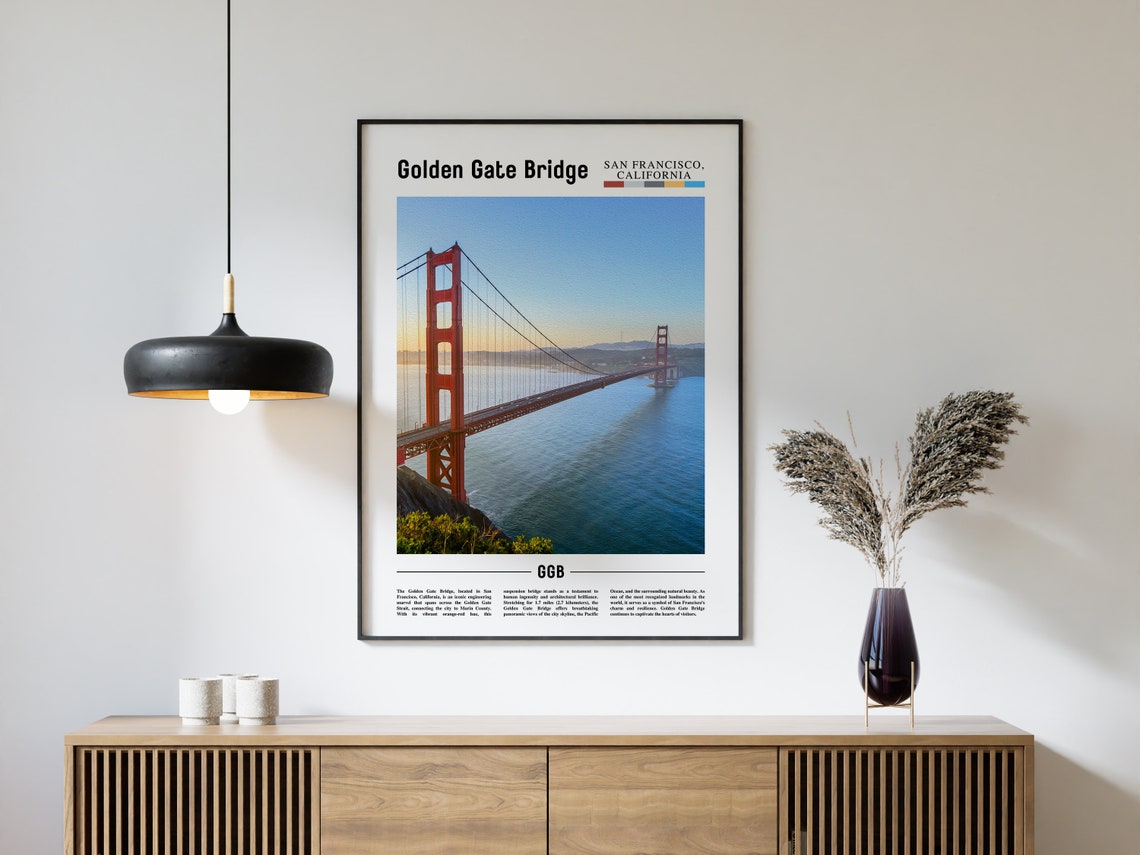 Golden Gate Bridge San Francisco Sunset Skyline Photo Poster - Image 2