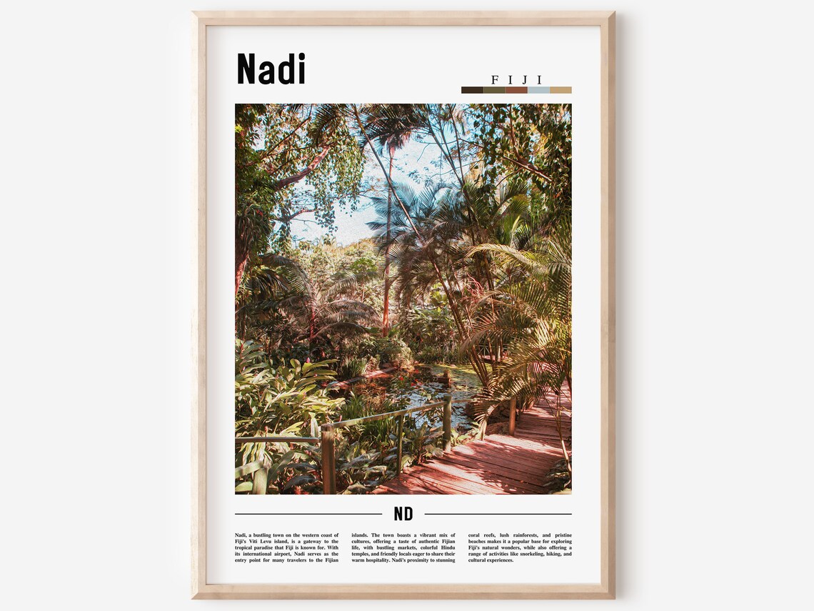 Nadi Fiji Tropical Forest Boardwalk Lush Greenery Travel Poster