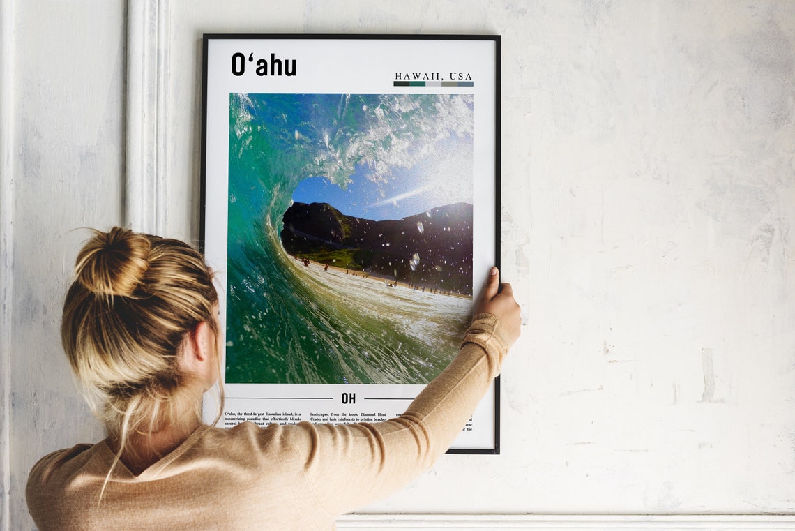 Oahu Poster Oahu Print Oahu Wall Art United States Photo United States Poster United States Print Travel Poster - Image 2