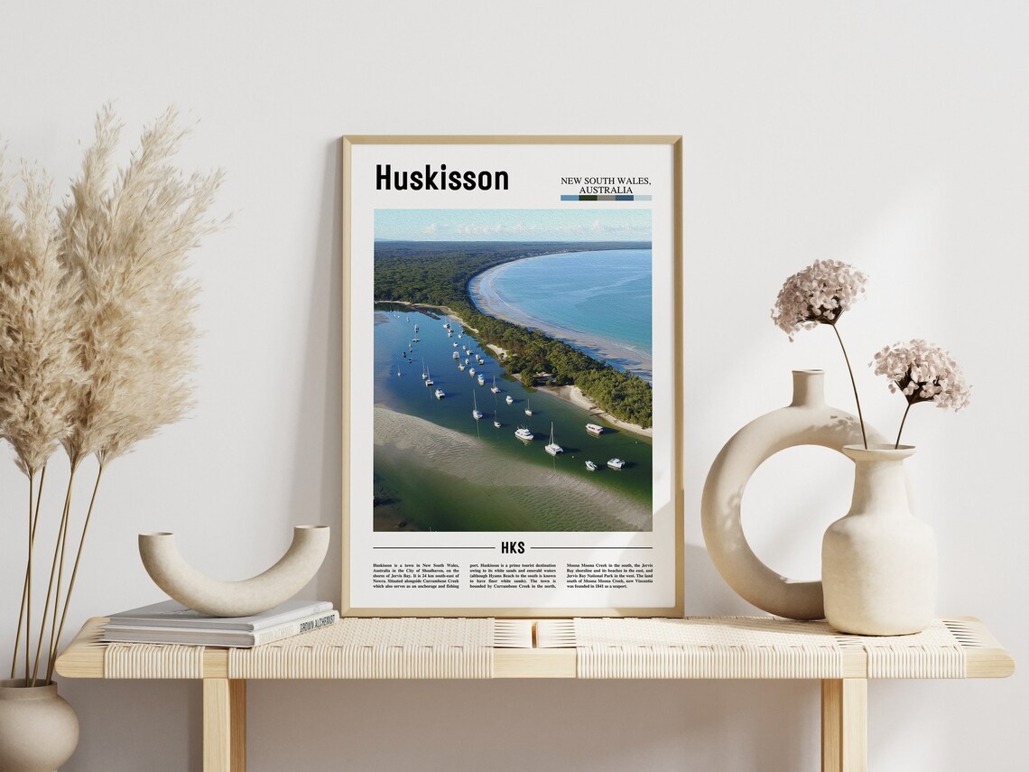 Huskisson Australia Aerial Beach Boats Jervis Bay Coast Photo Poster - Image 3