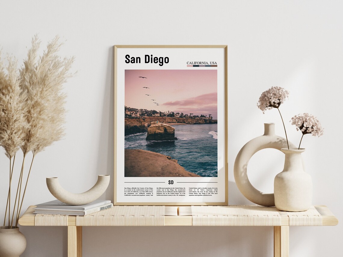 San Diego Minimal Travel Poster, City Wall Art - Image 3