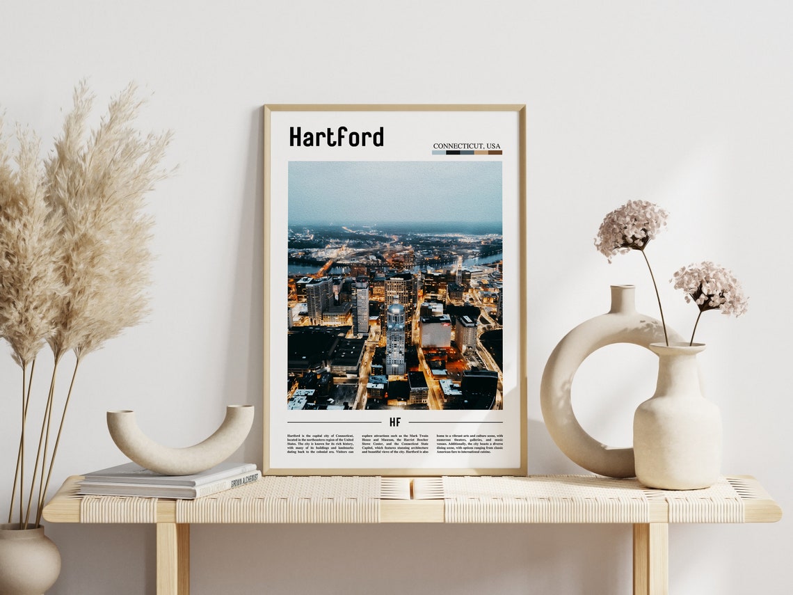 Hartford Poster Hartford Print Hartford Wall Art United States Photo United States Poster United States Print Travel Poster - Image 3