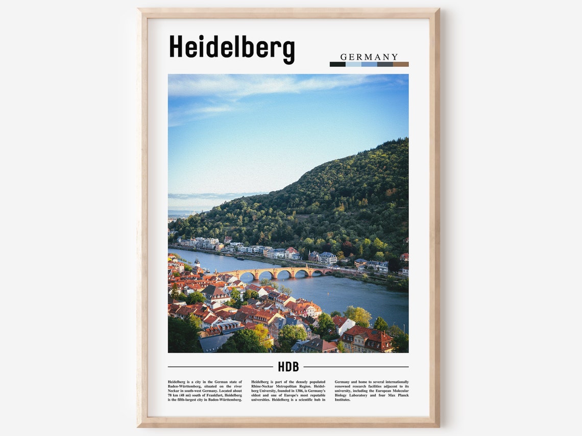 Heidelberg Print Heidelberg Poster Heidelberg Wall Art Europe Photo Europe Poster Europe Print Travel Poster