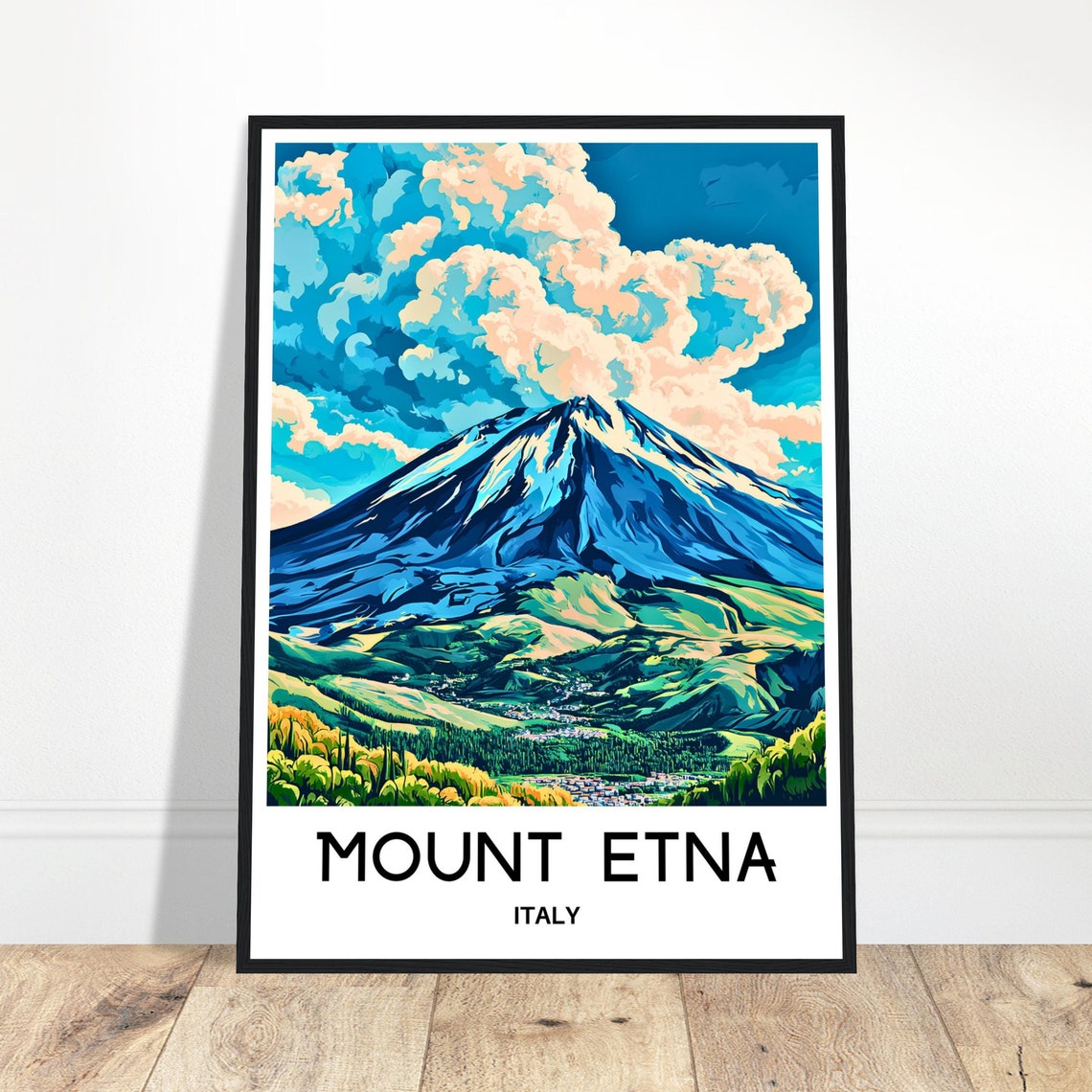 Dramatic Mount Etna Italy Volcano Sicily Eruption Sky Poster