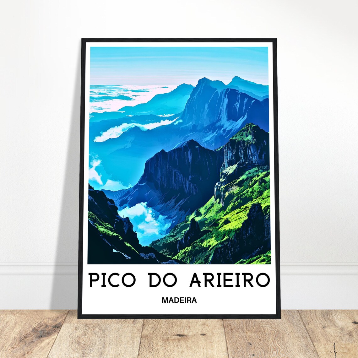 Pico do Arieiro Madeira Cloud-Covered Mountain Peaks Travel Poster