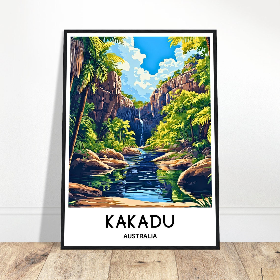 Kakadu Australia Waterfall Gorge National Park Travel Poster