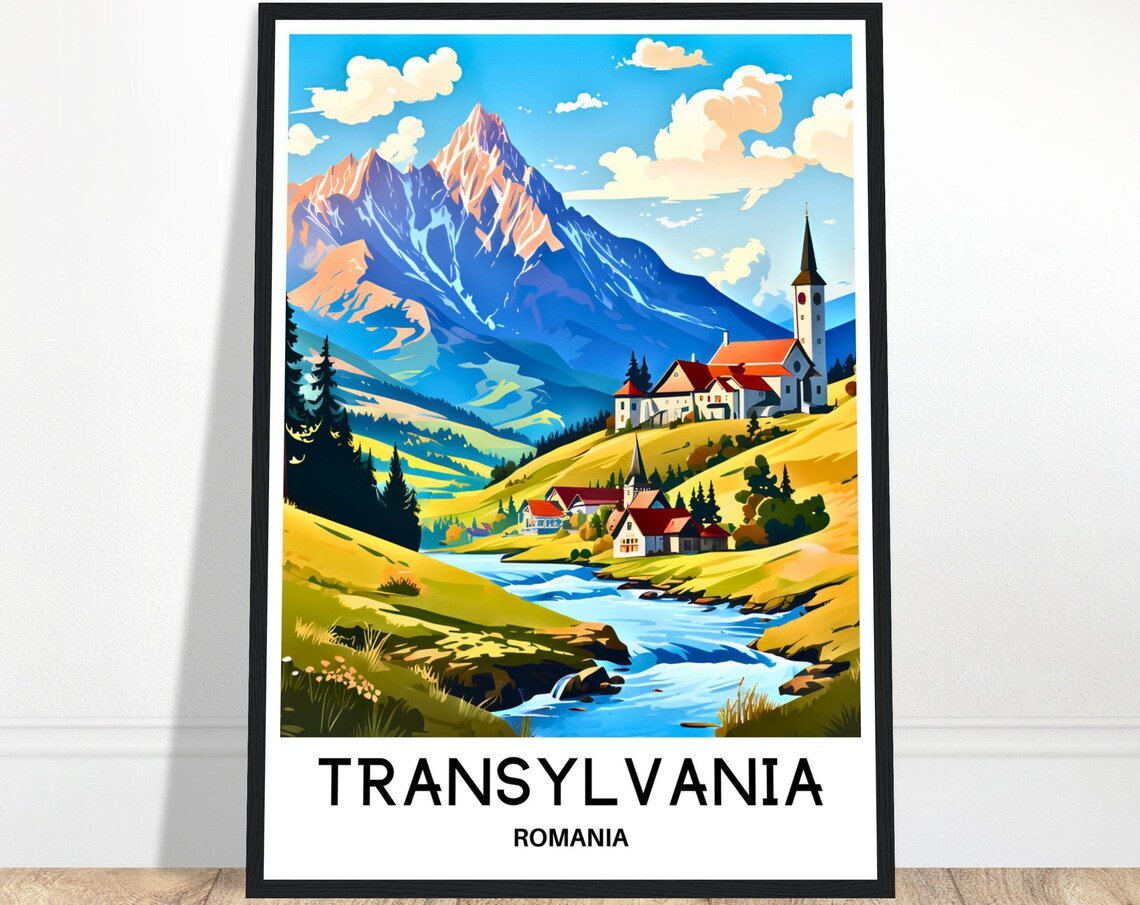 Transylvania Travel Poster, Romanian Art Print