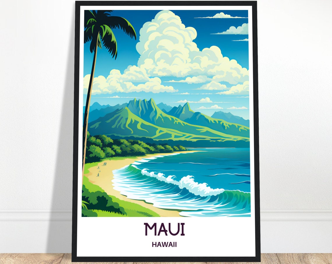Maui Travel Poster Maui Travel Print Maui Hawaii Print Maui Travel Gift Maui Art Gift Maui Art Print Maui Poster Maui Print Maui Lover Gift