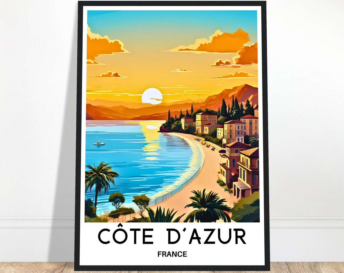 Cote Dazur France Lover Gift Wall Art Print