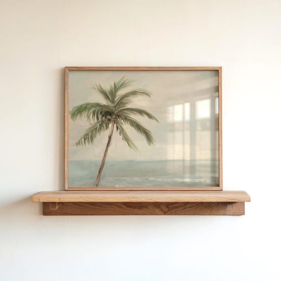 Vintage Palm Tree Art Print, Florida Coastal Decor