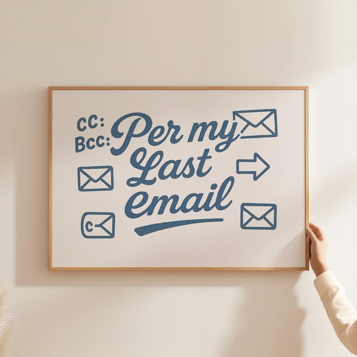 Per My Last Email Funny Office Envelopes Retro Desk Humor Poster