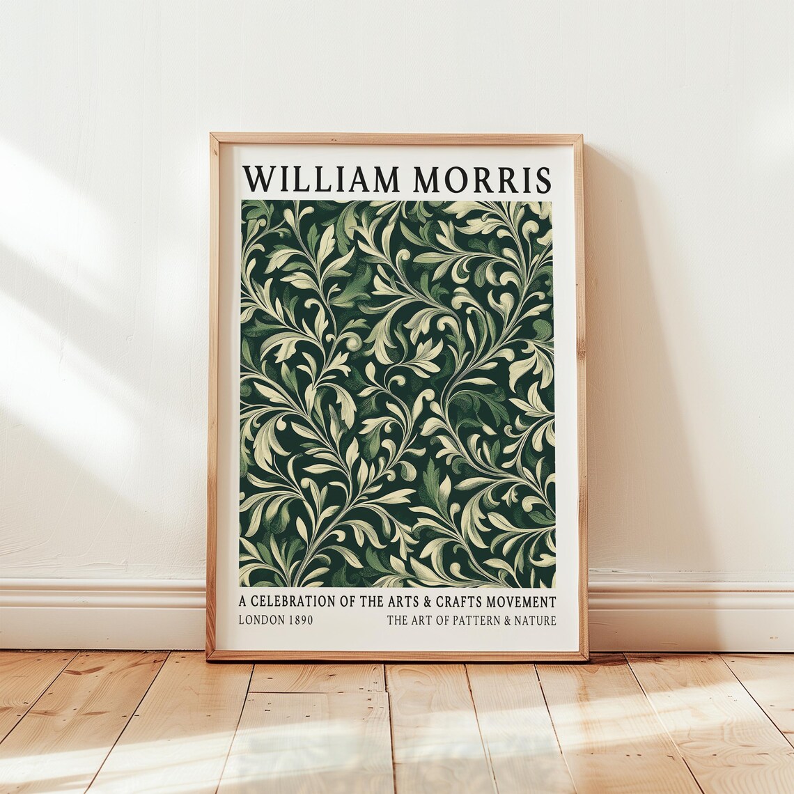 William Morris Botanical Print Vintage Green Leaf Art Poster