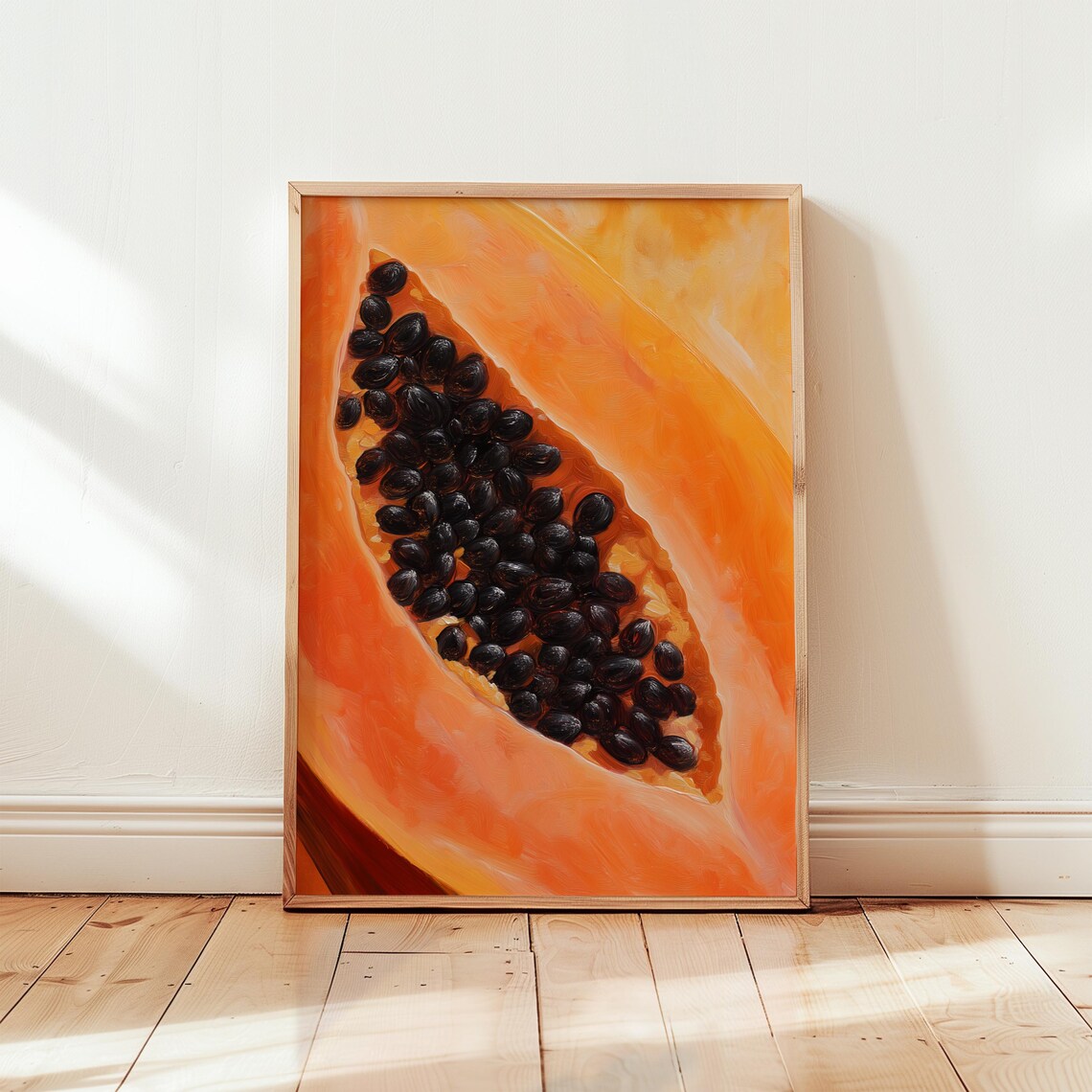 Okeeffe Inspired Papaya Art Print, Kitchen Wall Decor