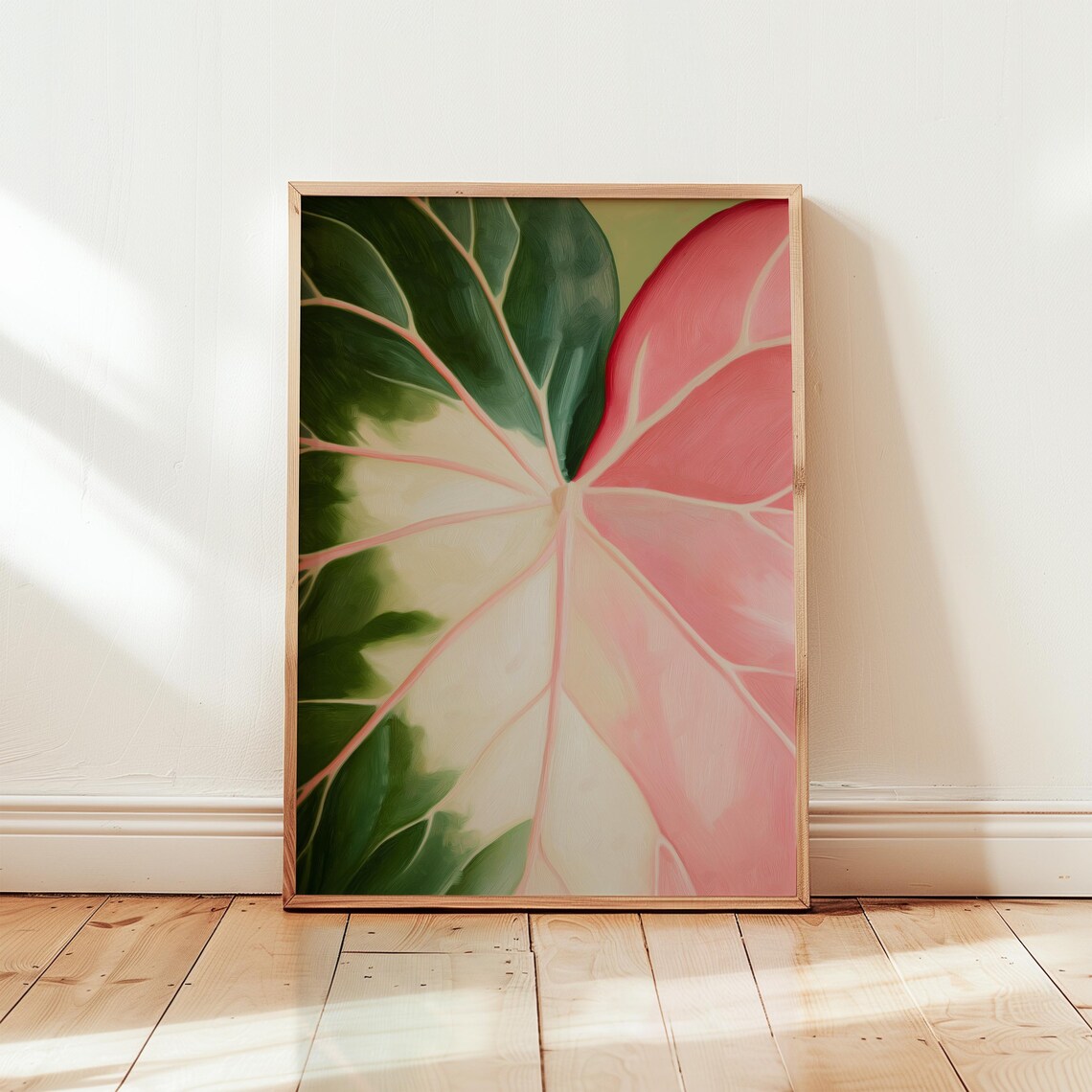 Georgia O'Keeffe-Inspired Pink Leaf Art Print