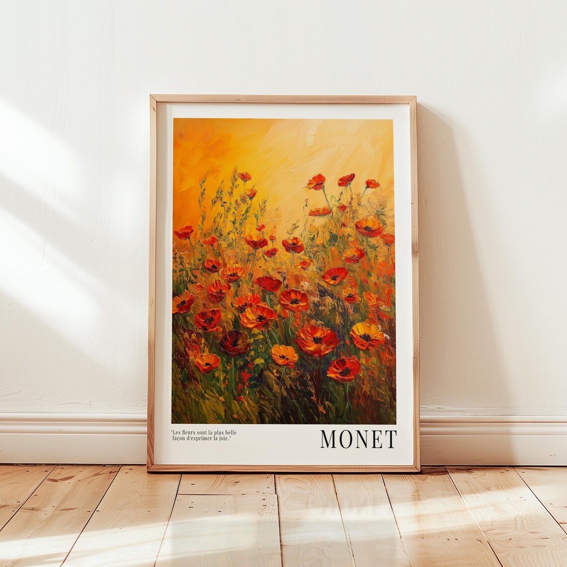 Claude Monet Red Poppy, Impressionist Flower Field