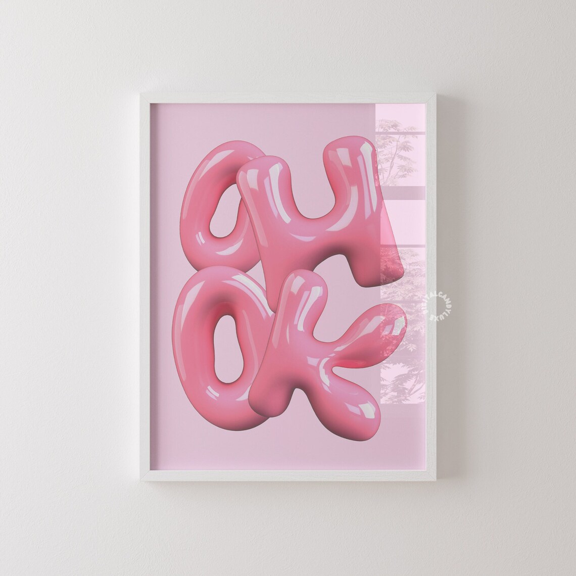 Oh Ok Funky Pink Wall Art Poster Print