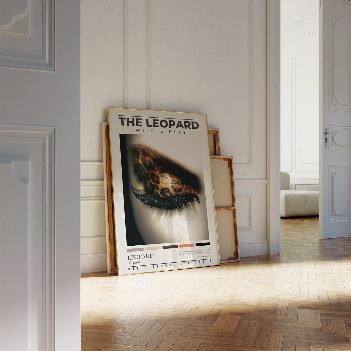 Chic Leopard Definition Art Print, Preppy Bedroom Decor - Image 2