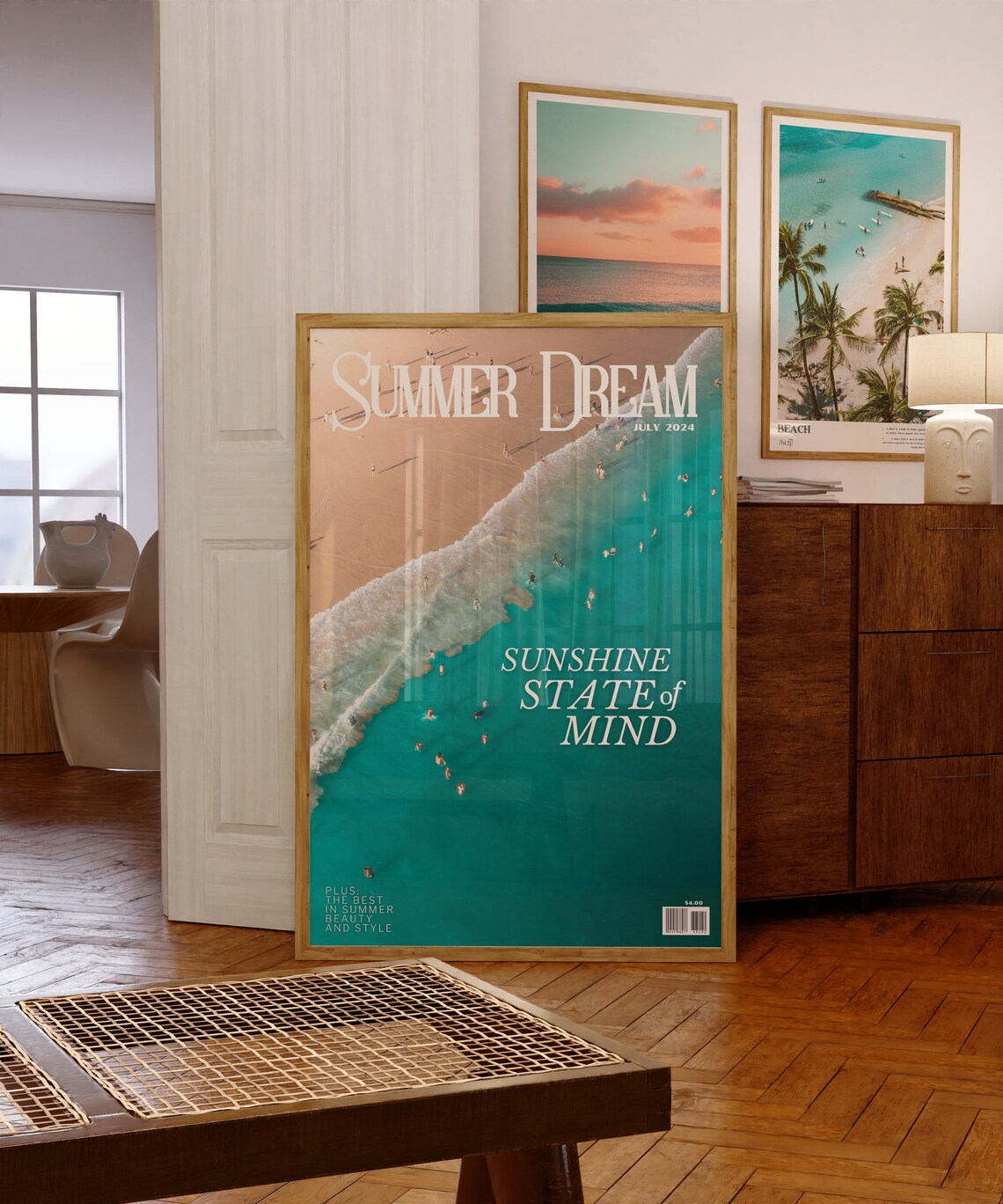 Summer Dream Sunshine State of Mind Aerial Beach Photo Poster - Image 3