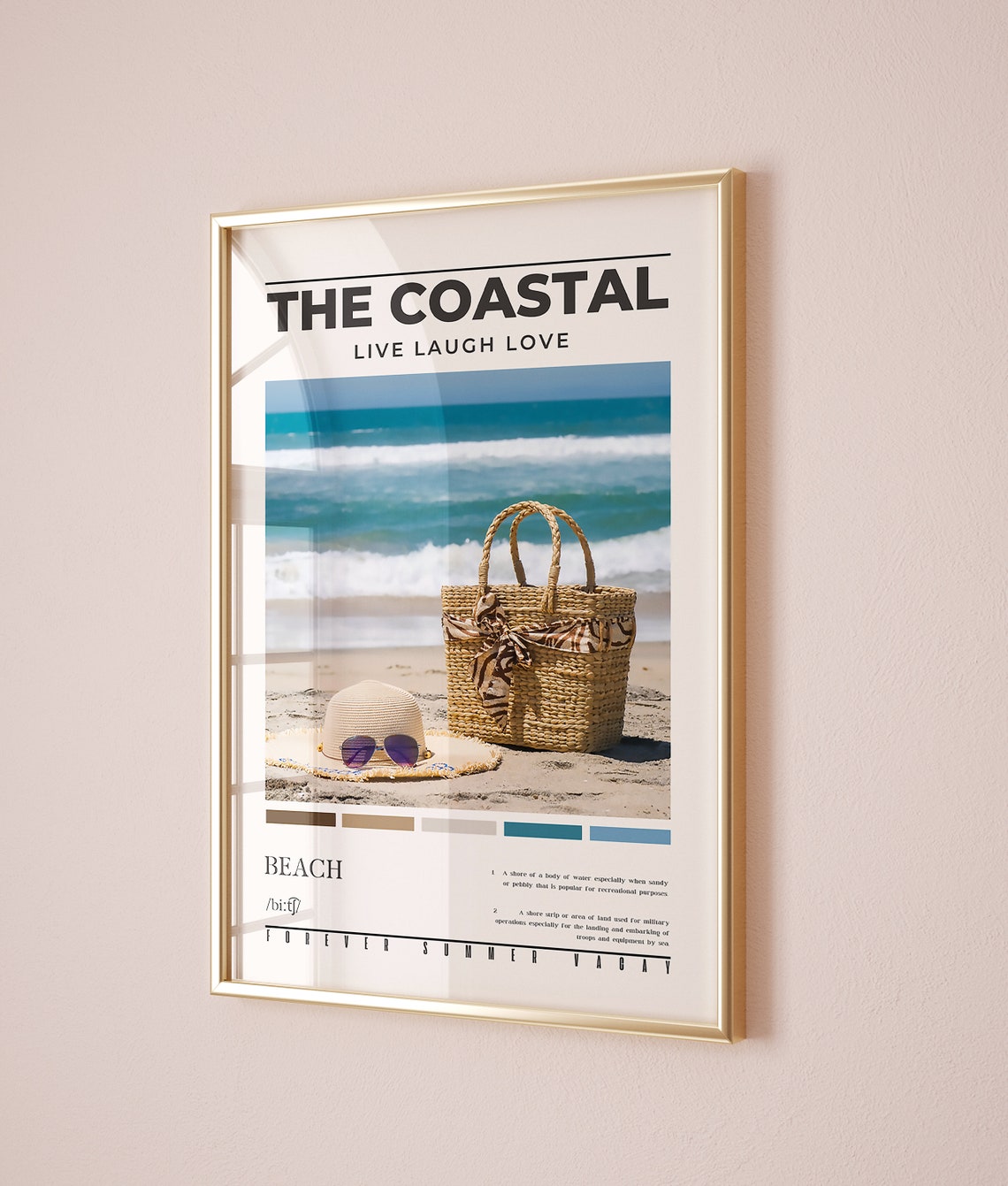 The Coastal Live Laugh Love Beach Definition Aesthetic Poster - Image 2