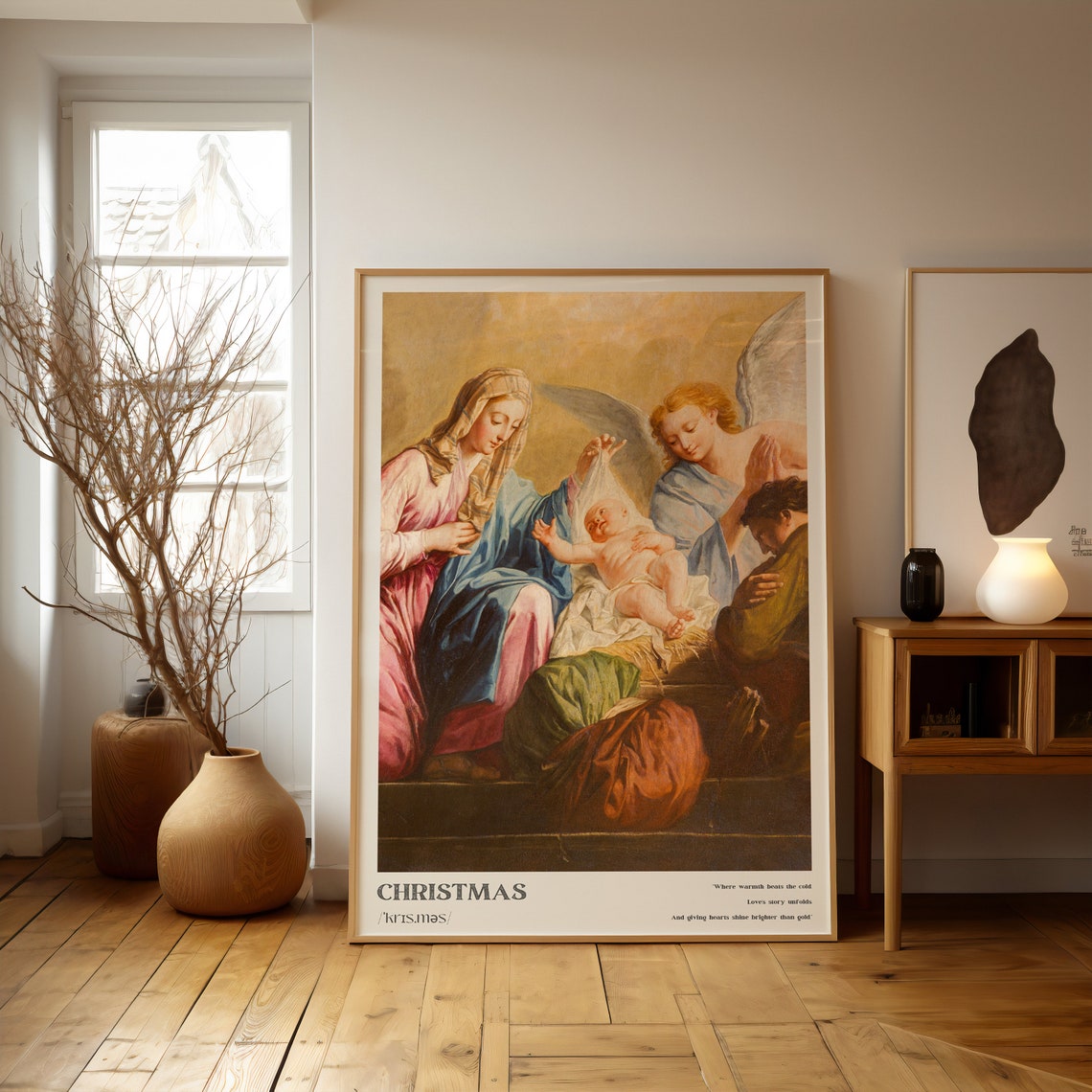 Christmas Definition Nativity Oil Painting Christian Holiday Poster - Image 3