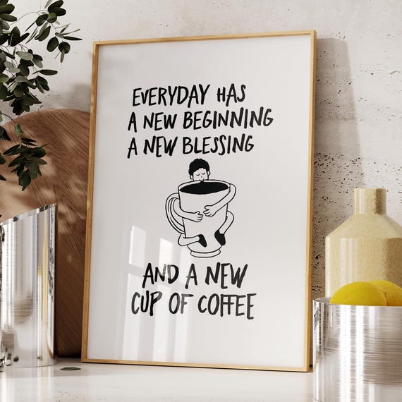 Retro Coffee Poster, New Blessing And A Cup