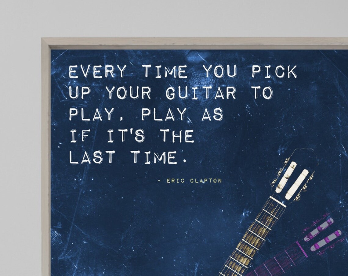 Guitar Motivational Poster, Inspirational Music Art Print