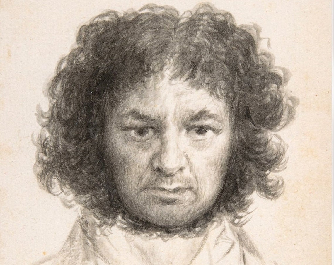 Francisco Goya Self Portrait 1795 Charcoal Sketch Study Art Print