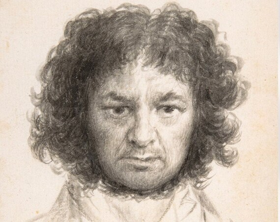 Francisco Goya Self Portrait 1795 Charcoal Sketch Study Art Print