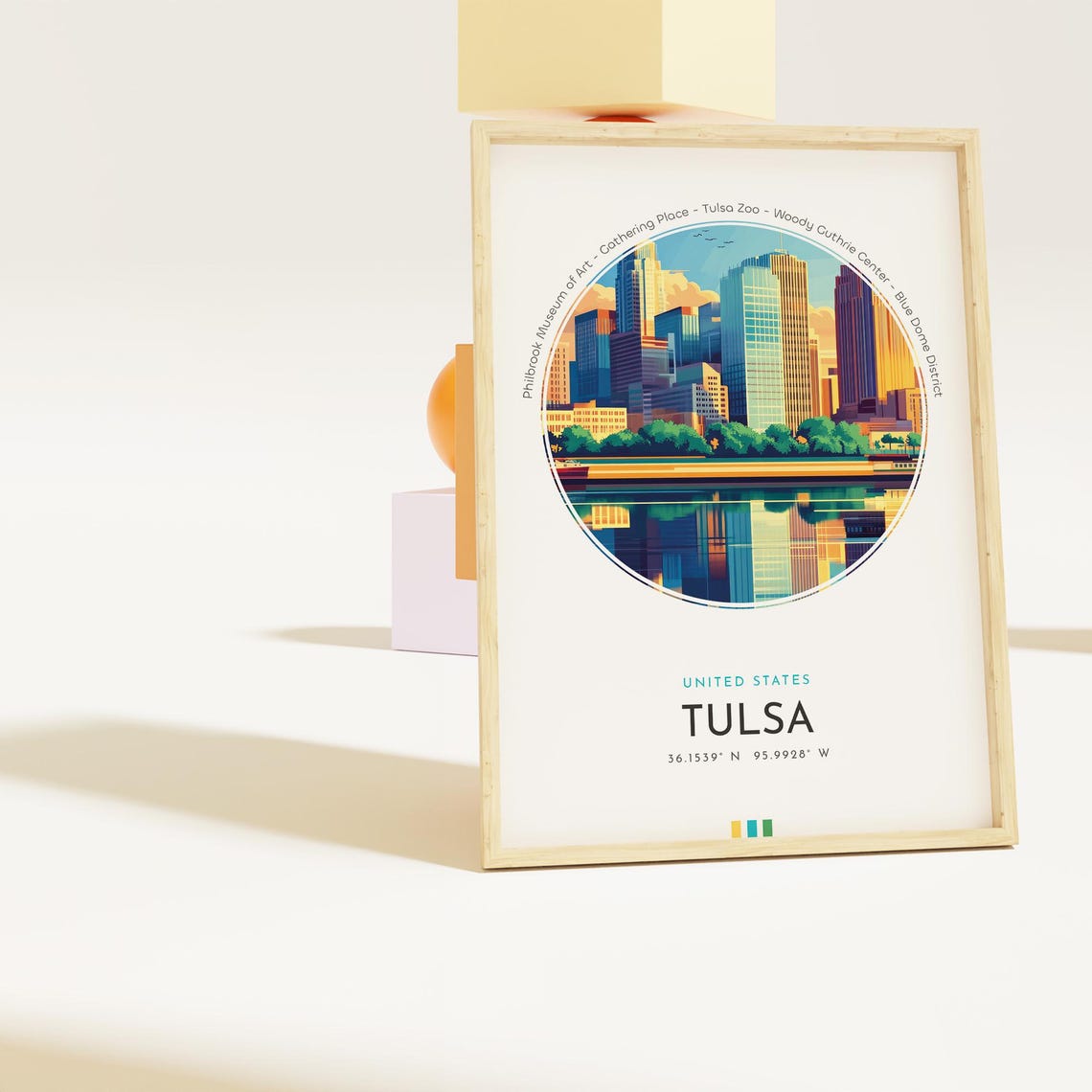 Tulsa City Poster United States Travel Print Wall Art Travel Gift Landscape City Art Wall Decor Birthday Gift - Image 2