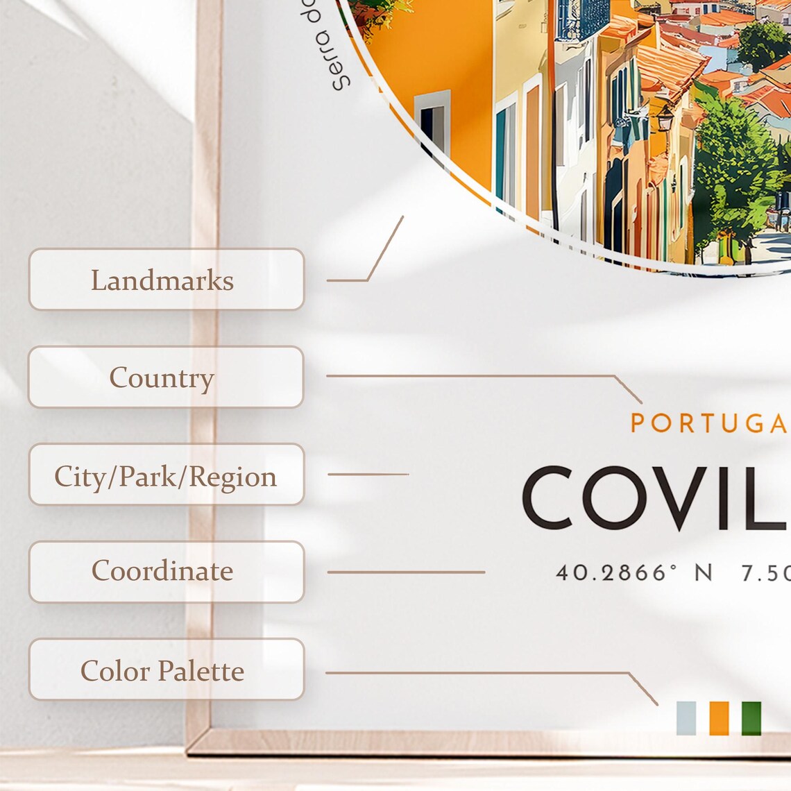 Covilhã Portugal Serra Estrela Hillside Town View Travel Poster - Image 2