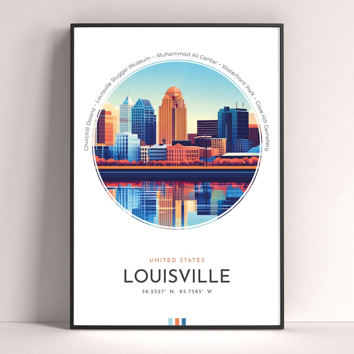 Louisville City Poster United States Travel Print Wall Art Travel Gift Landscape City Art Wall Decor Birthday Gift