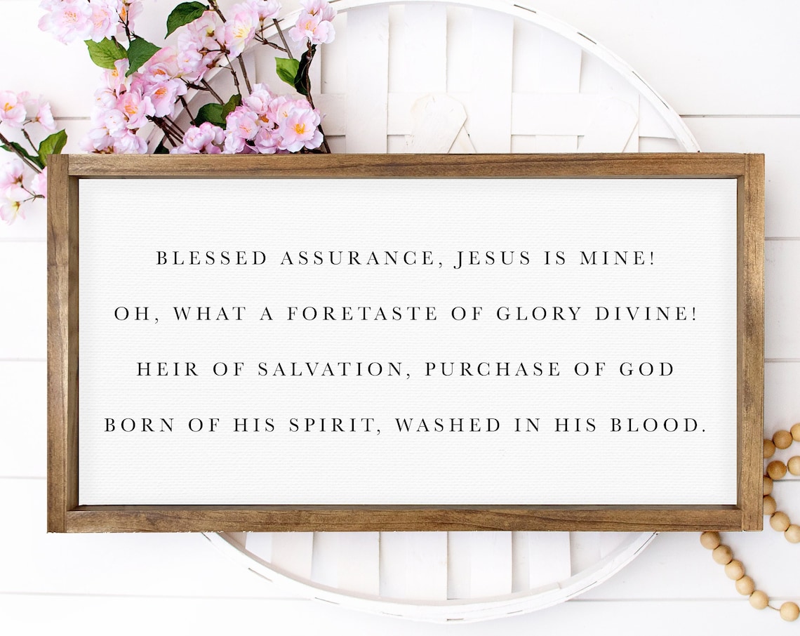 Blessed Assurance Jesus Is Mine Hymn Lyrics Christian Wall Art