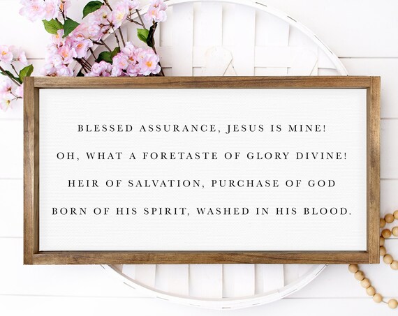 Blessed Assurance Jesus Is Mine Hymn Lyrics Christian Wall Art
