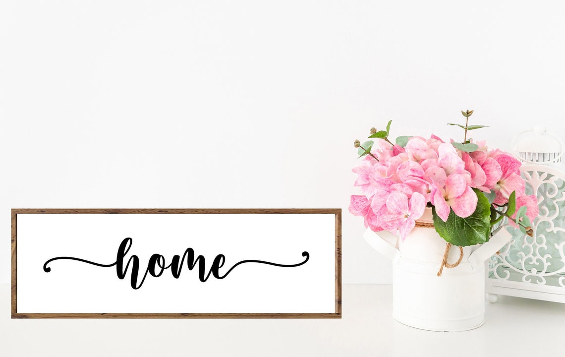 Home Calligraphy Minimalist Horizontal Farmhouse Sign Poster