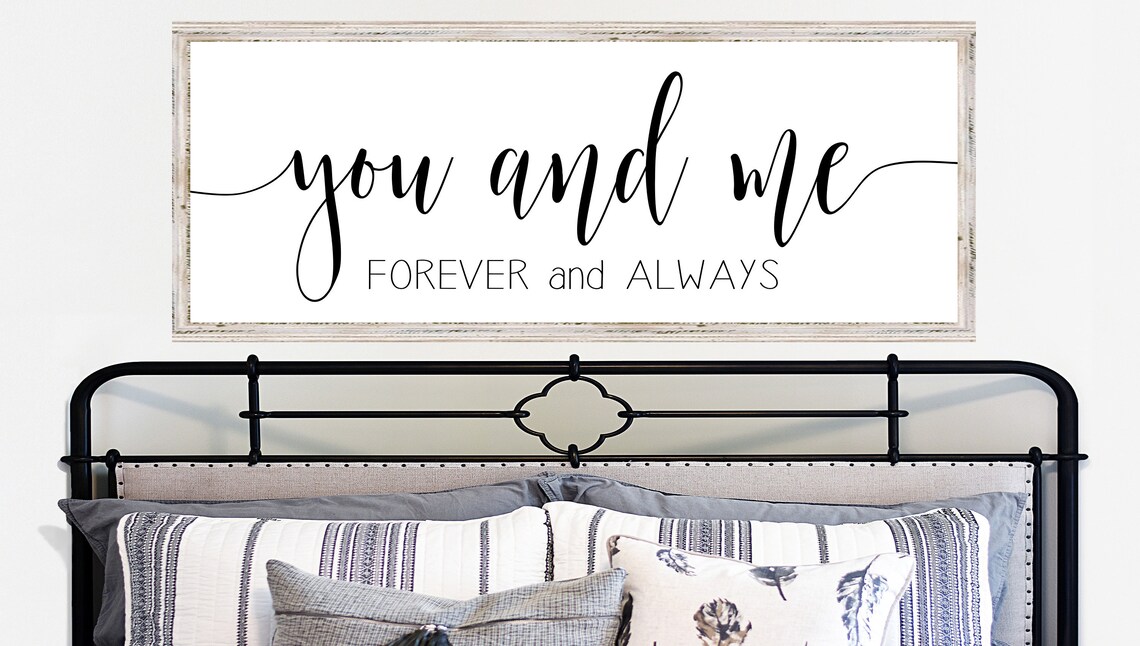 You and Me Forever and Always Bedroom Quote Poster Wide Decor