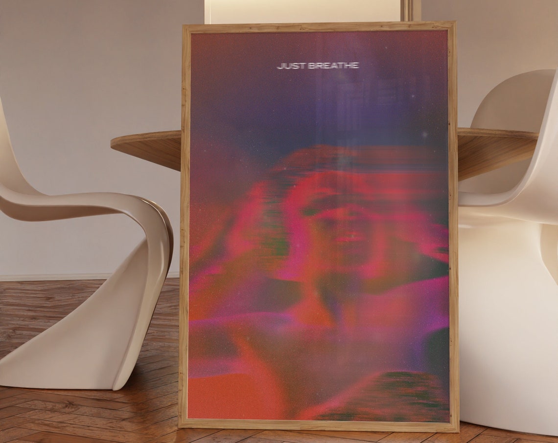 Aura Poster Retro Gradient Self Affirmation Room Decor Grainy Dorm Y2k Psychedelic Home