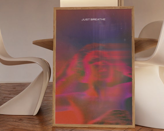 Aura Poster Retro Gradient Self Affirmation Room Decor Grainy Dorm Y2k Psychedelic Home