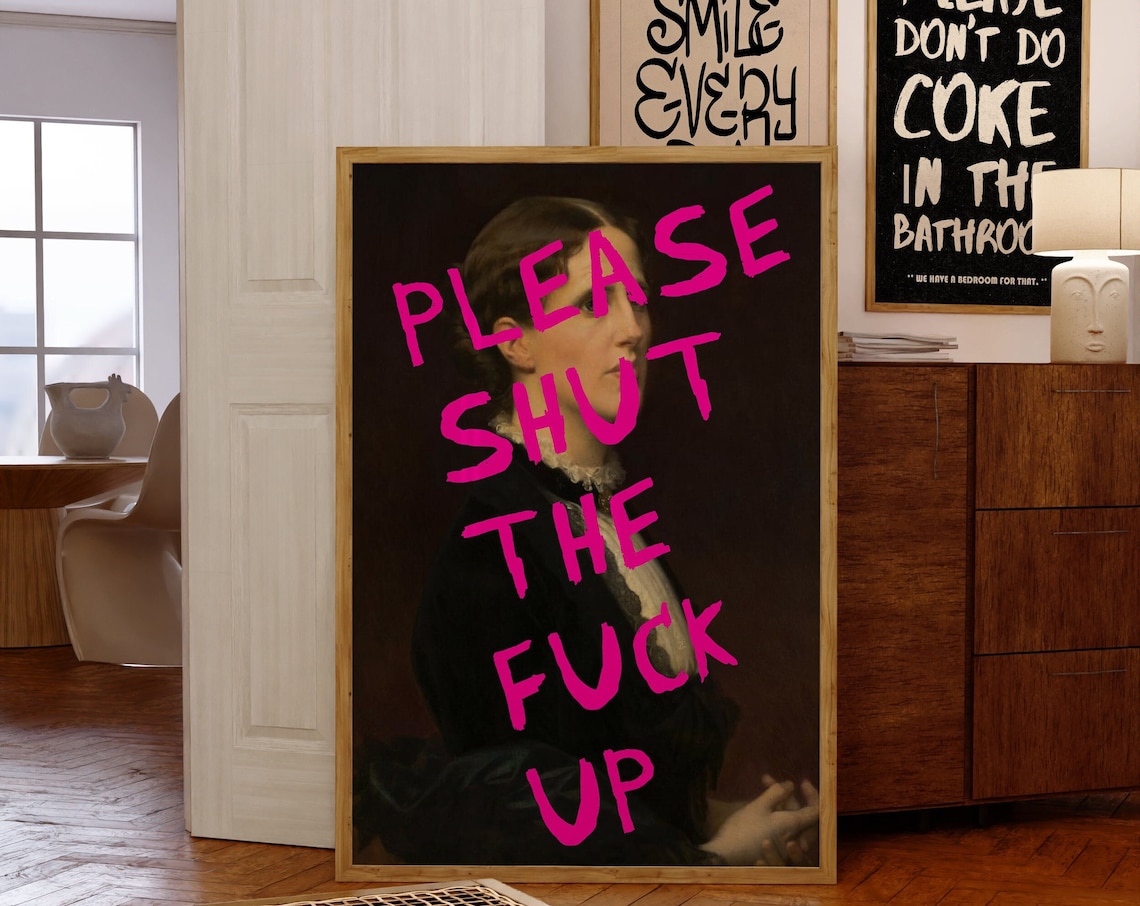 Quirky Maximalist Funny Woman Portrait Art Print