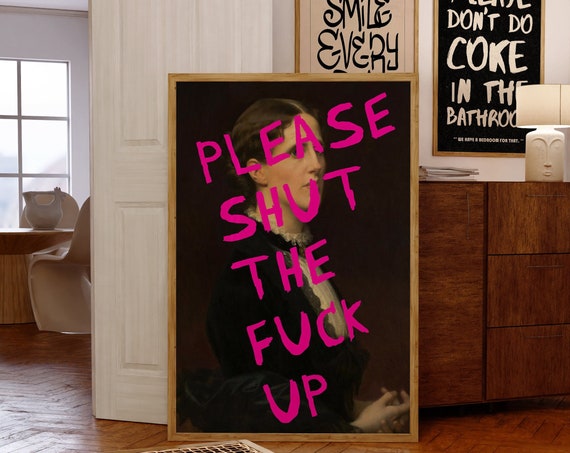 Quirky Maximalist Funny Woman Portrait Art Print